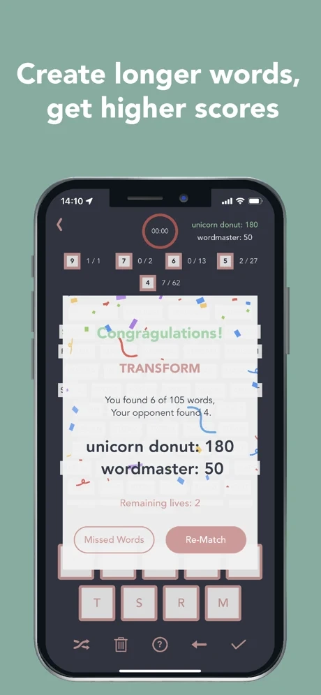 WordCup score screen